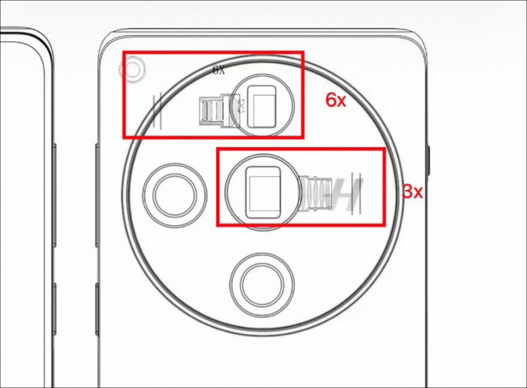 Sơ đồ của Oppo Find X7 Pro cho thấy hệ thống camera tele kính tiềm vọng kép